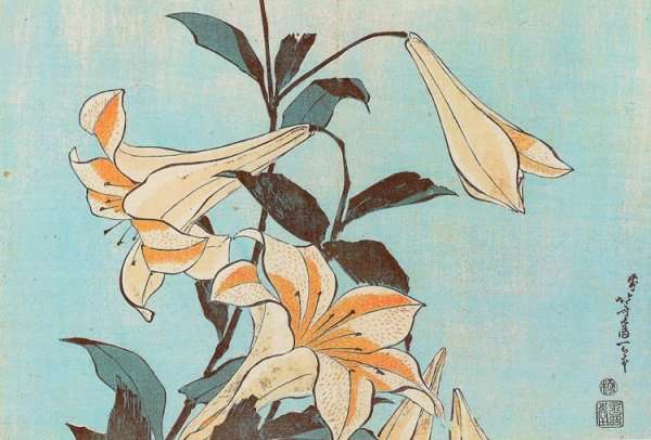 Lilies by Katsushika Hokusai