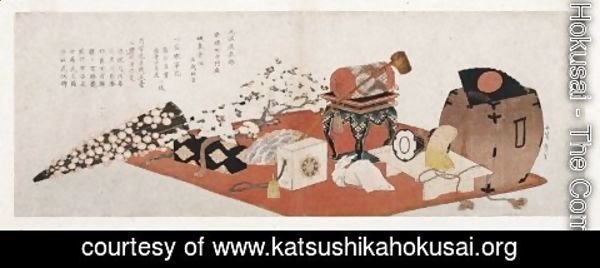 Katsushika Hokusai - Stage Properties for a Farewell Performance
