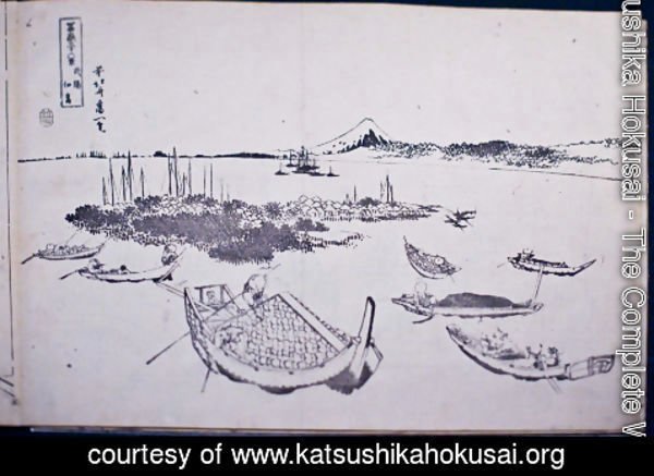Katsushika Hokusai - Mount Fuji as seen from the island Tsuku Dajima