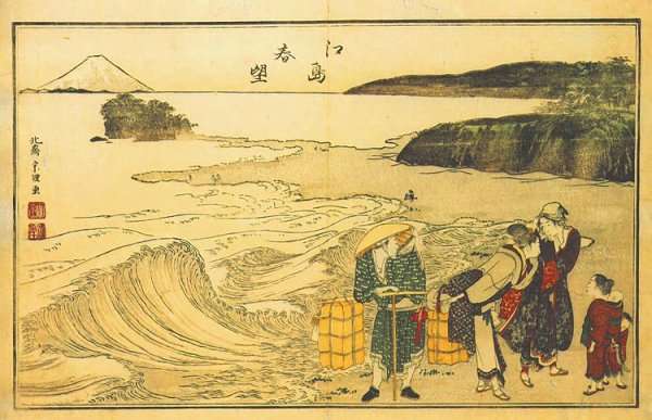 Spring at Enoshima (Enoshima shunbo) by Katsushika Hokusai