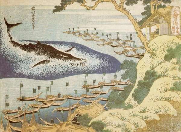 Whalling off the Goto Islands (Goto kujira tsuki) by Katsushika Hokusai