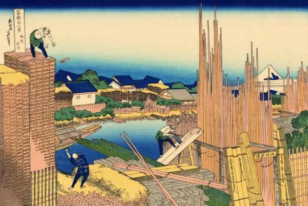Across the Tatekawa and Honjo District (Honjo Tatekawa) by Katsushika Hokusai