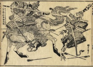 Drawing of Man Resting on Axe and Carrying Part of Tree Trunk on His Back