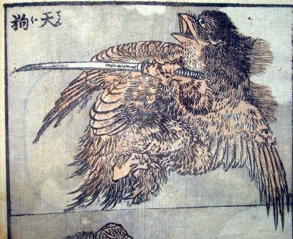 Drawing of a tengu