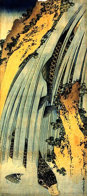 Katsushika Hokusai - Carp in a Waterfall