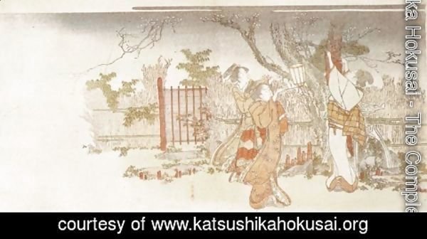 Katsushika Hokusai - Girls Picking Plum Blossoms