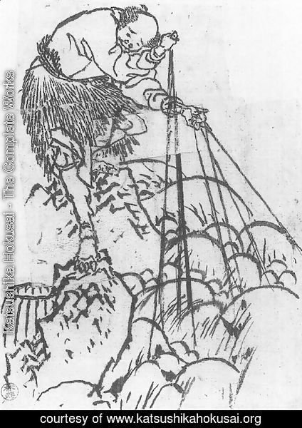 Katsushika Hokusai - Study of a Cormorant Fisherman I