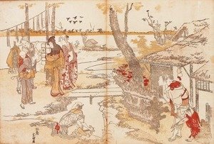Katsushika Hokusai - Peasants by a Stream