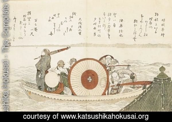 Katsushika Hokusai - Ferry on Sumida River