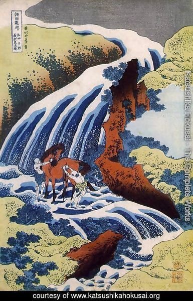 The waterfall where Yoshitsune washed his horse, Yoshino, Yamato Province