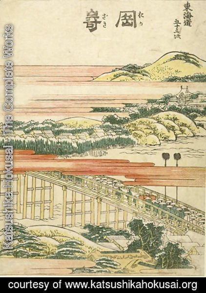 Katsushika Hokusai - Samurai Procession Crossing over a Bridge
