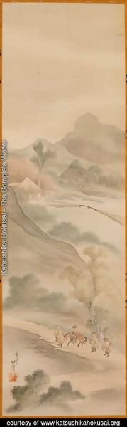 Katsushika Hokusai - The Three Visits by Liubei to the Thatched Hut of Zhuge Konming
