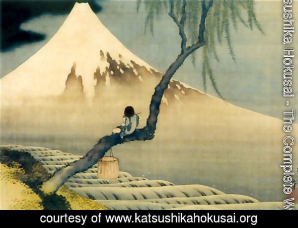 Katsushika Hokusai - Boy on Mount Fuji
