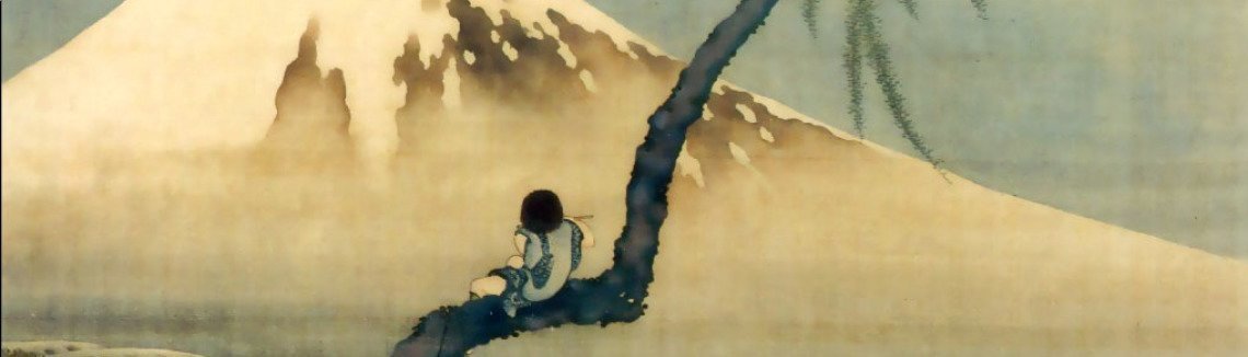 Katsushika Hokusai - Boy on Mount Fuji