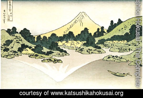 Katsushika Hokusai - Mount Fuji Reflected on Water at Misaka in Kai Province