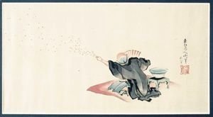 Katsushika Hokusai - Dessin L'Homme Aux Papillons