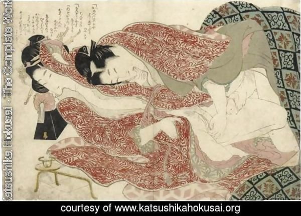 'Ehon Tsuhi No Hinagata' By Hokusai And One Sheet From The Series 'Negai No Itoguchi'