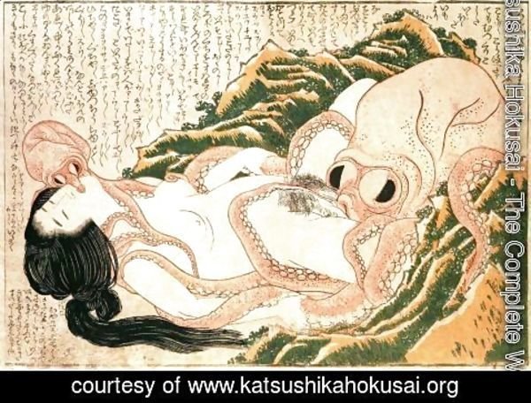 Dream of the Fisherman&#39;s Wife by Katsushika Hokusai | Oil Painting |  katsushikahokusai.org