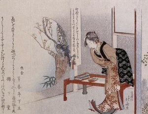 Katsushika Hokusai - Woman in an Interior