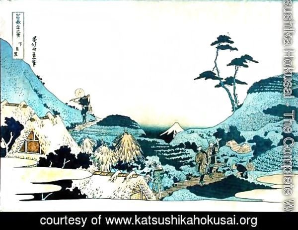Katsushika Hokusai - Landscape with two falconers