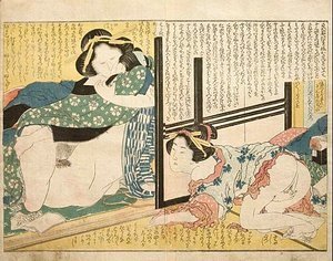 Katsushika Hokusai - Masturbation and voyeurism