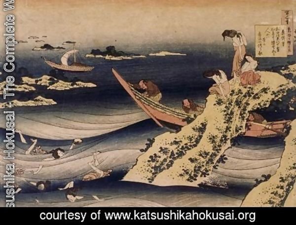 Katsushika Hokusai - Sangi Takamura, abalone fisherman