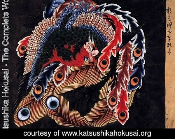 Katsushika Hokusai - Ceiling of Ganshoin temple at Obuse