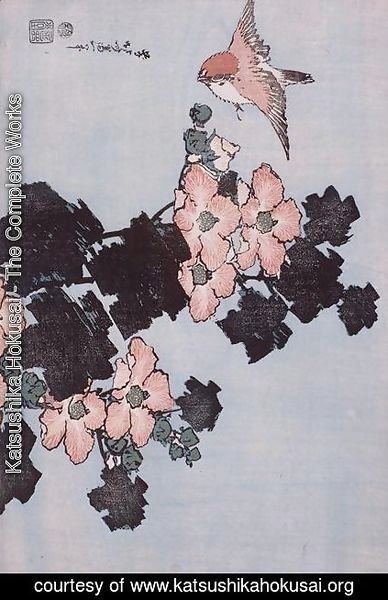 Katsushika Hokusai - Hibiscus and Sparrow 2