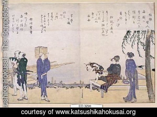 Katsushika Hokusai - Spring scene along the Sumida