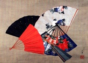 Katsushika Hokusai - Five fans