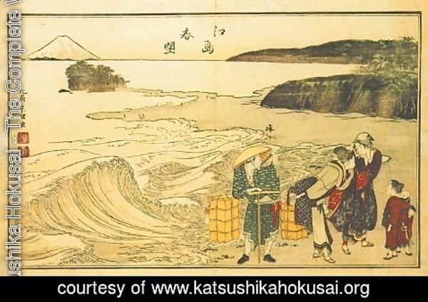 Katsushika Hokusai - Spring at Enoshima (Enoshima shunbo)
