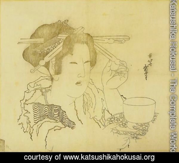 Katsushika Hokusai - Woman with a Teacup