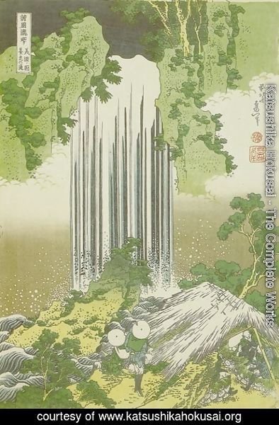 Katsushika Hokusai - Yoro Waterfall in Mino Province (Mino no kuni Yoro no taki)