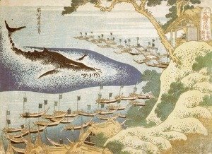 Katsushika Hokusai - Whalling off the Goto Islands (Goto kujira tsuki)